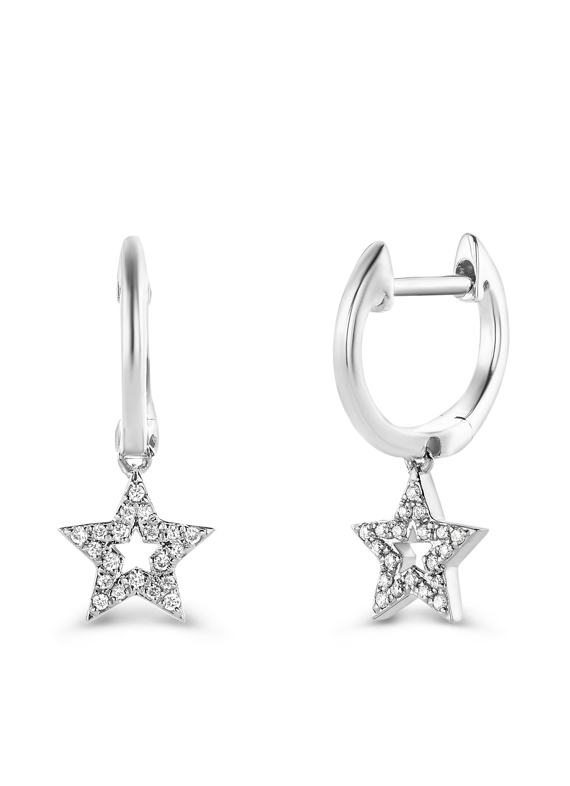 Witgouden oorsieraden, 0.09 ct diamant, Dreamer