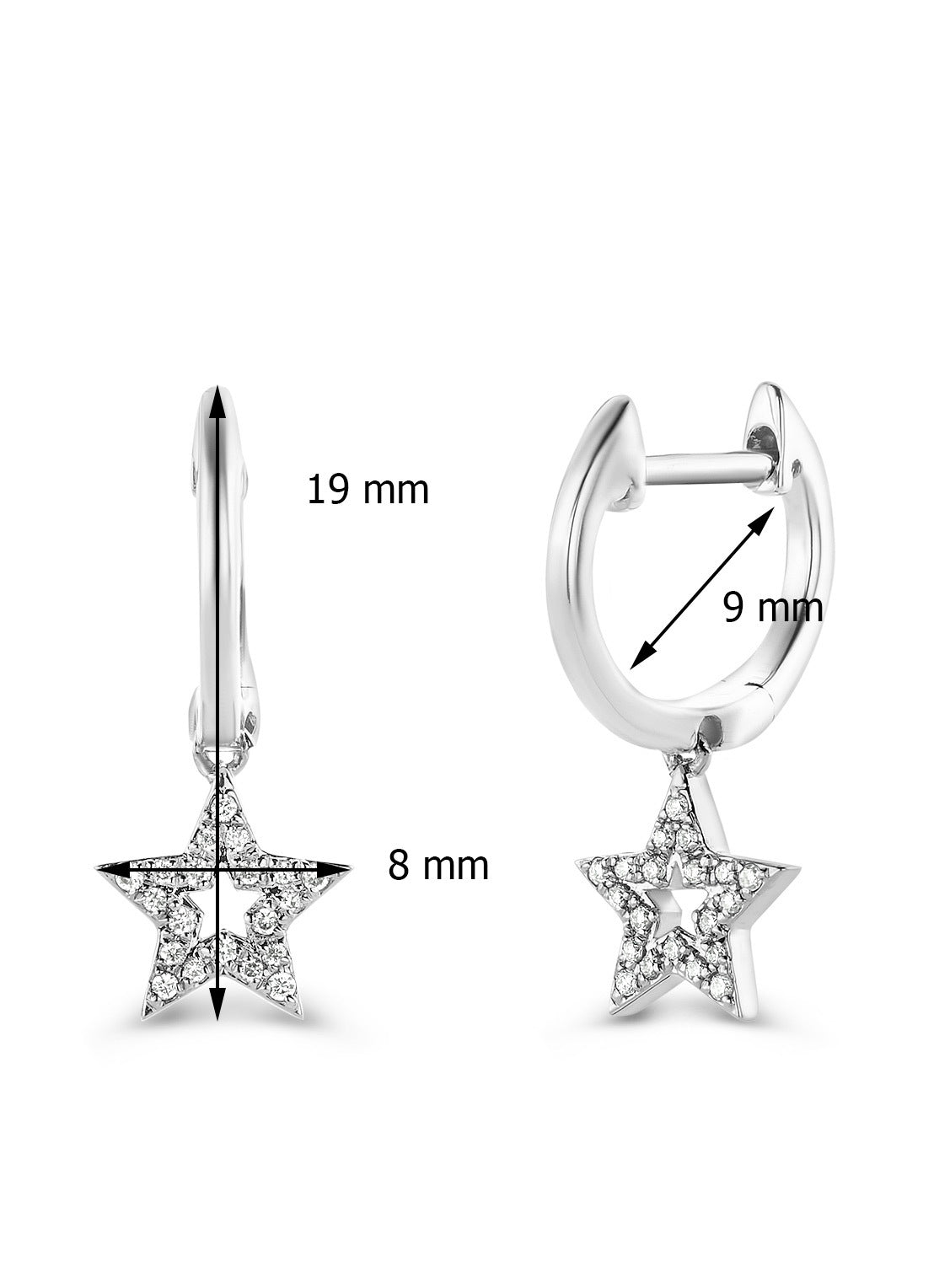 Witgouden oorsieraden, 0.09 ct diamant, Dreamer