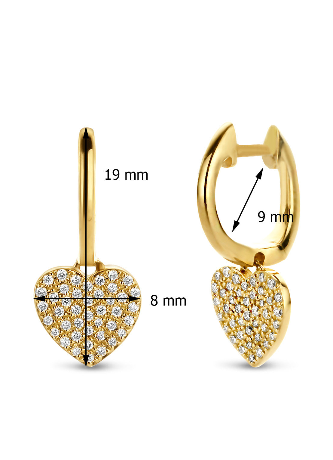 Geelgouden oorsieraden, 0.21 ct diamant, Dreamer