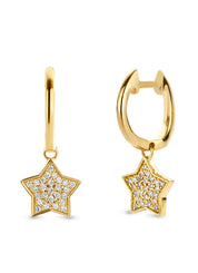 Yellow gold ear jewelry, 0.11 ct diamond, Dreamer