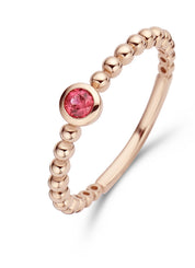 Roségouden ring, 0.13 ct robijn, Ensemble