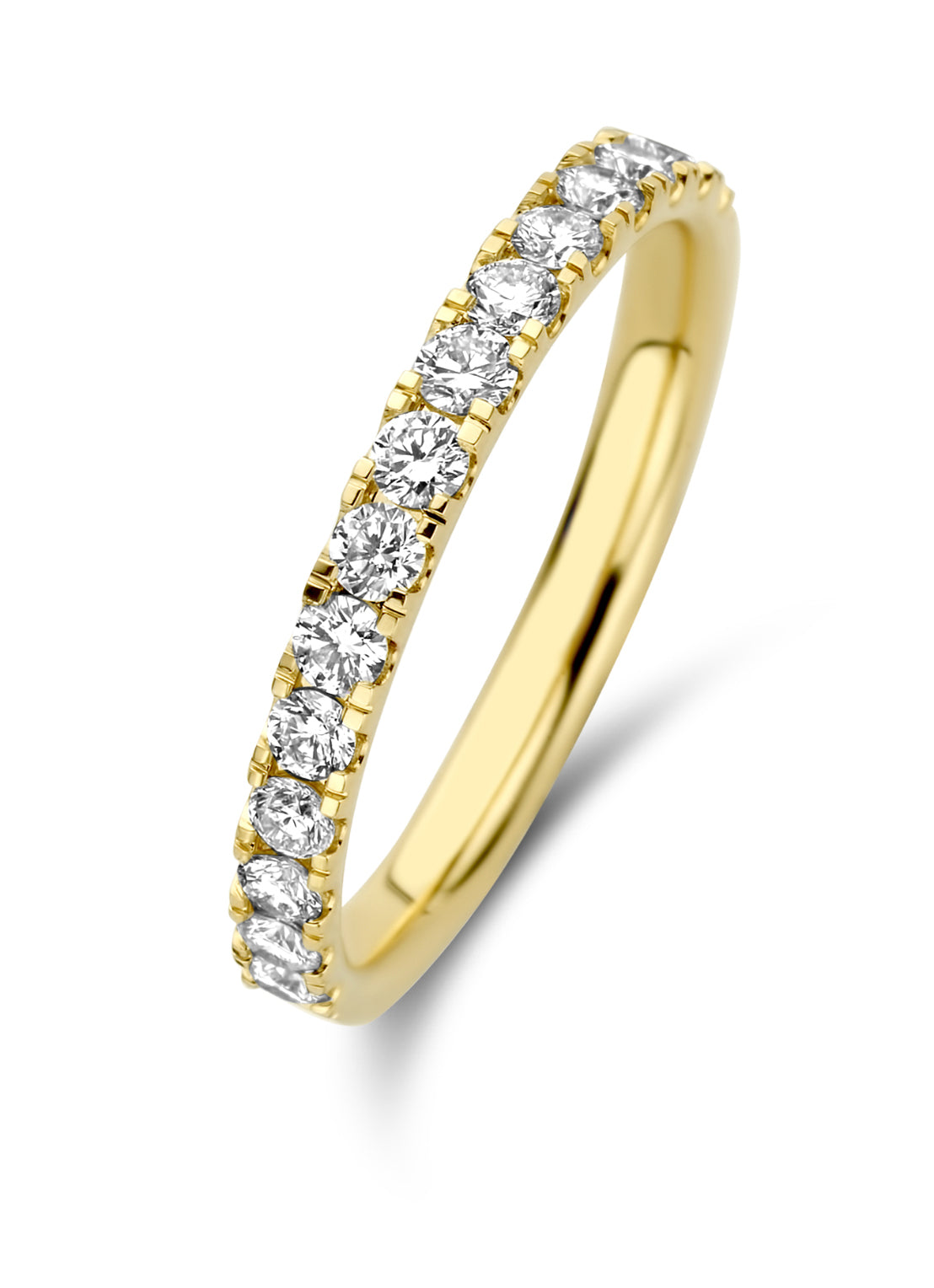 Yellow gold ring, 0.52 ct diamond, wedding