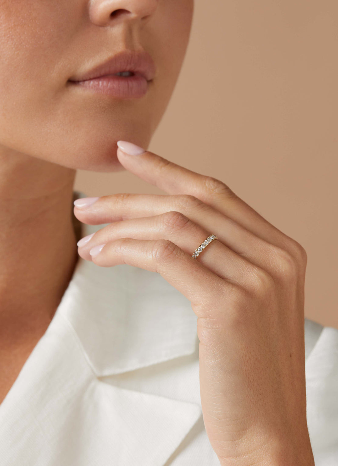 Yellow gold ring, 0.52 ct diamond, wedding