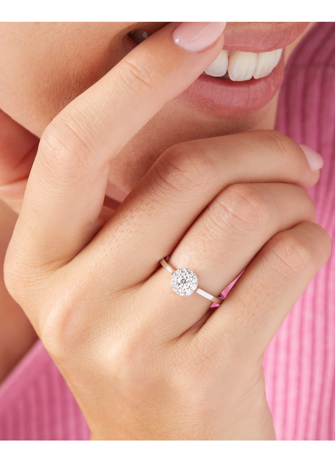 White gold ring, 0.30 CT Diamant, Hearts & Arrows
