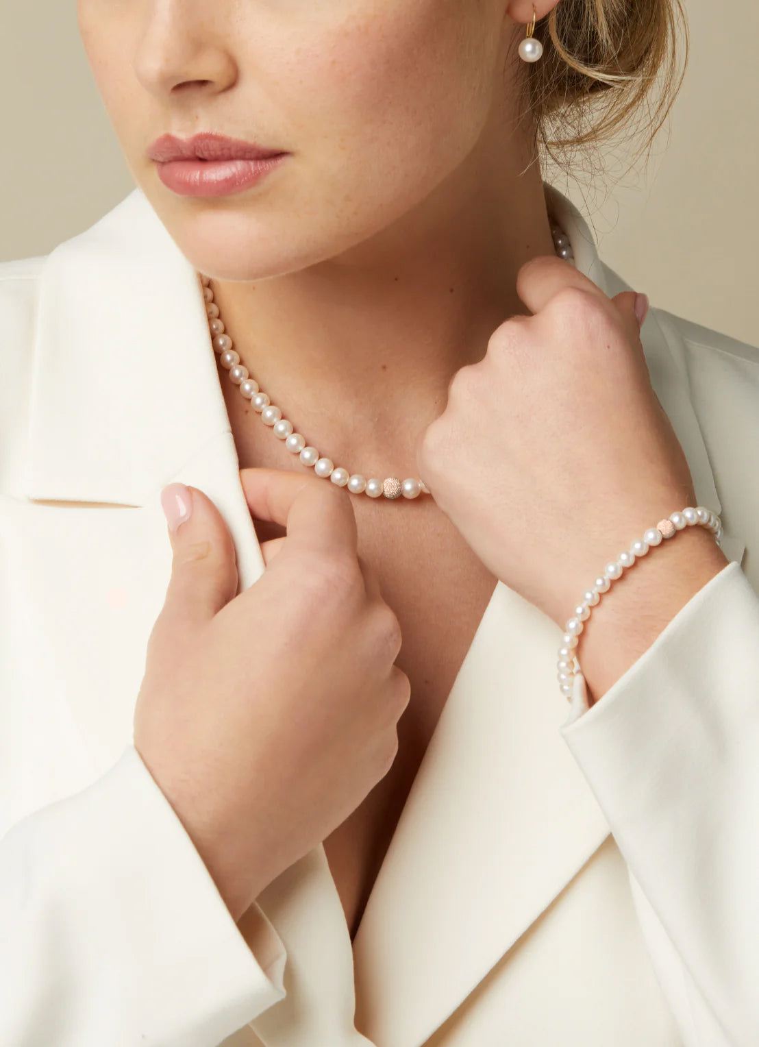 Roségouden Pearl Chain Rivièra
