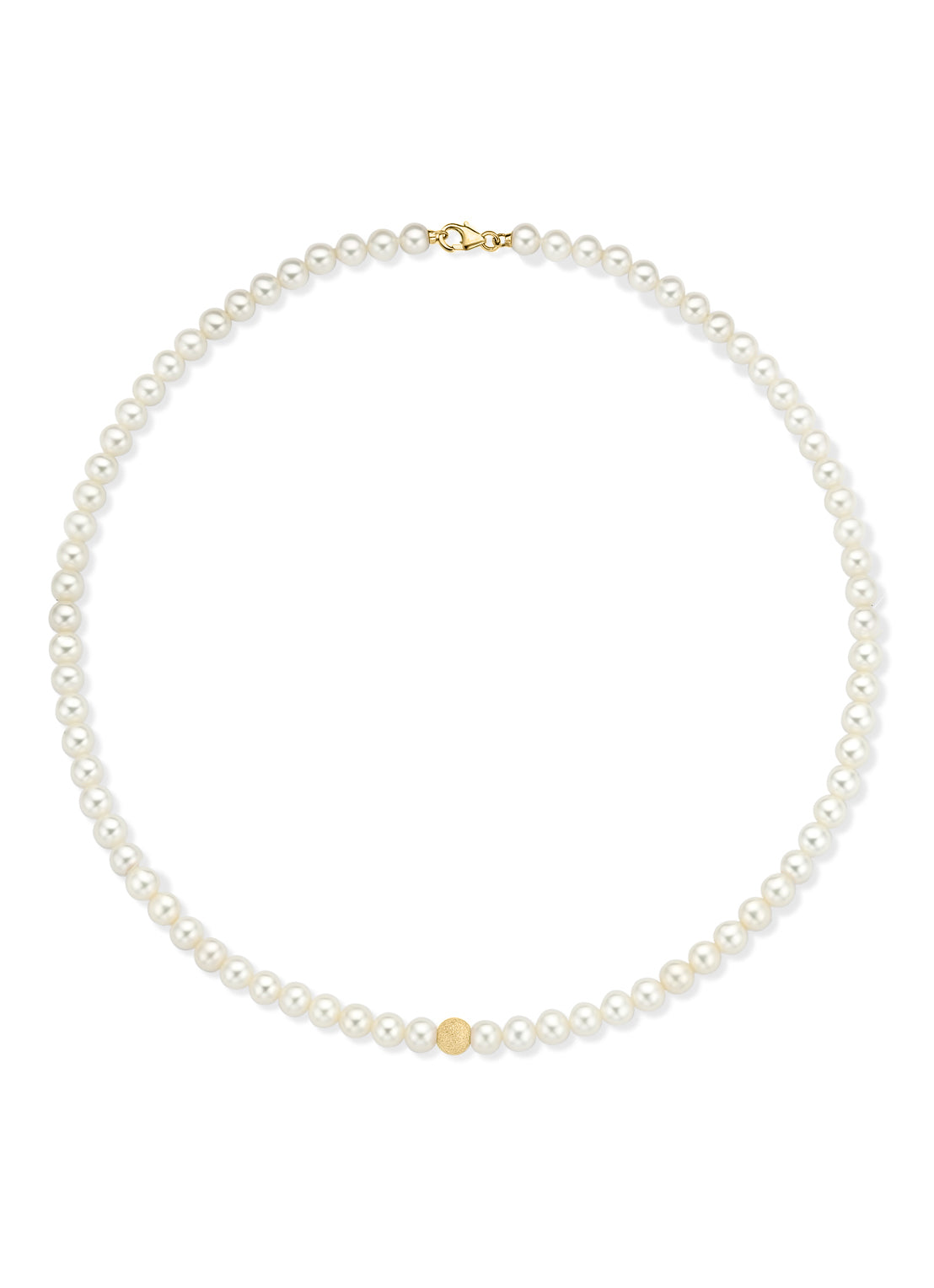 Geelgouden parelketting Rivièra 43 cm