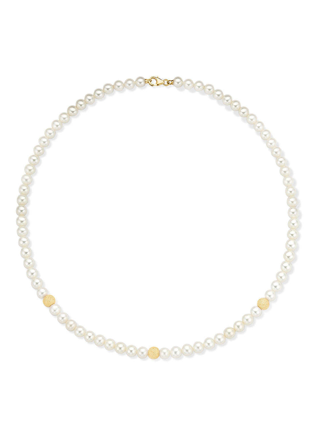 Geelgouden parelketting Rivièra 43 cm