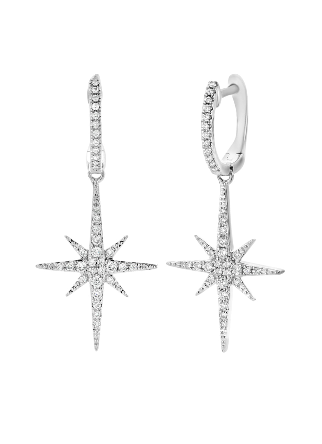 White gold earrings, 0.26 ct diamond, Cosmic