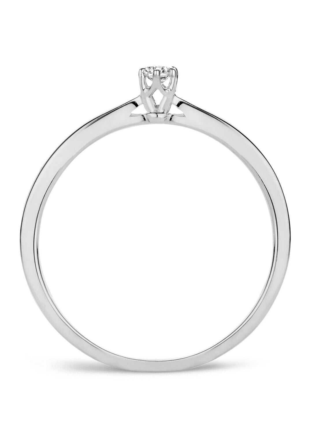 Witgouden ring, 0.10 ct diamant, Starlight