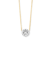 Gouden collier, 0.21 ct diamant, Hearts & Arrows