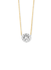 Golden Collier, 0.21 CT Diamant, Hearts & Arrows