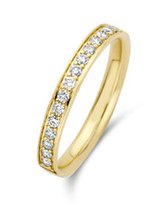 Yellow gold ring, 0.27 ct diamond, wedding