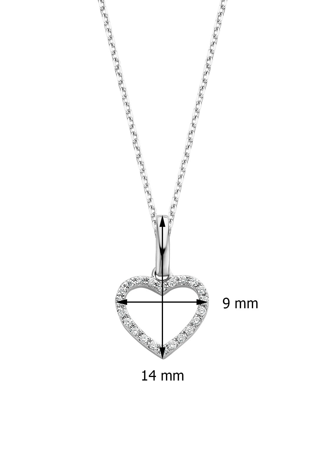 Witgouden hanger, 0.06 ct diamant, Dreamer