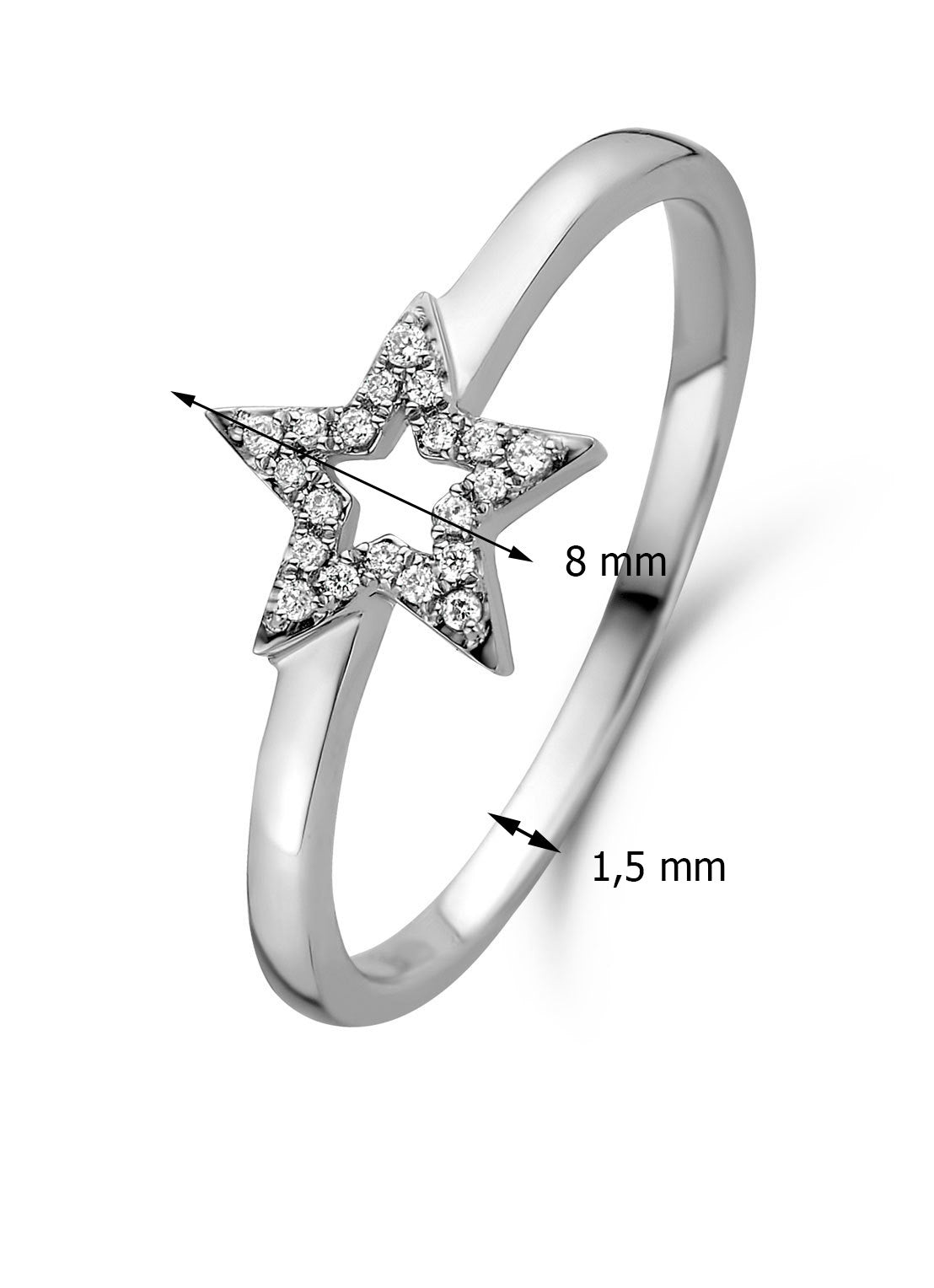 Witgouden ring, 0.05 ct diamant, Dreamer
