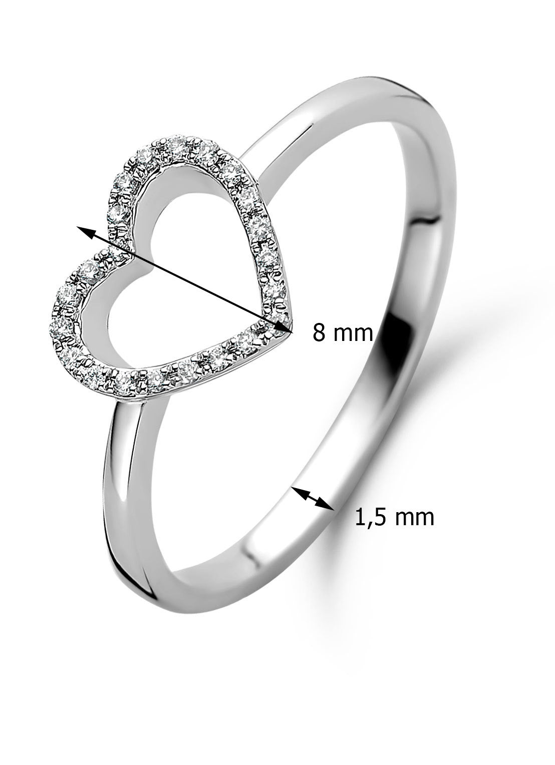 White gold ring, 0.06 CT Diamant, Dreamer