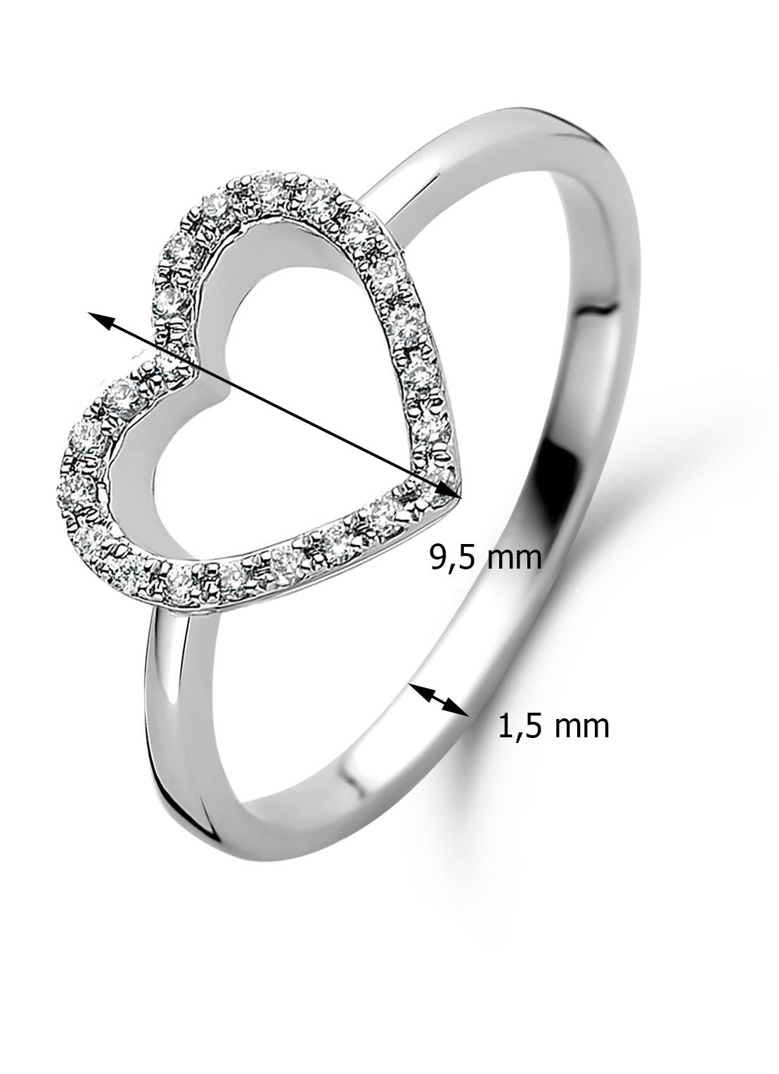 White gold ring, 0.08 ct diamond, Dreamer