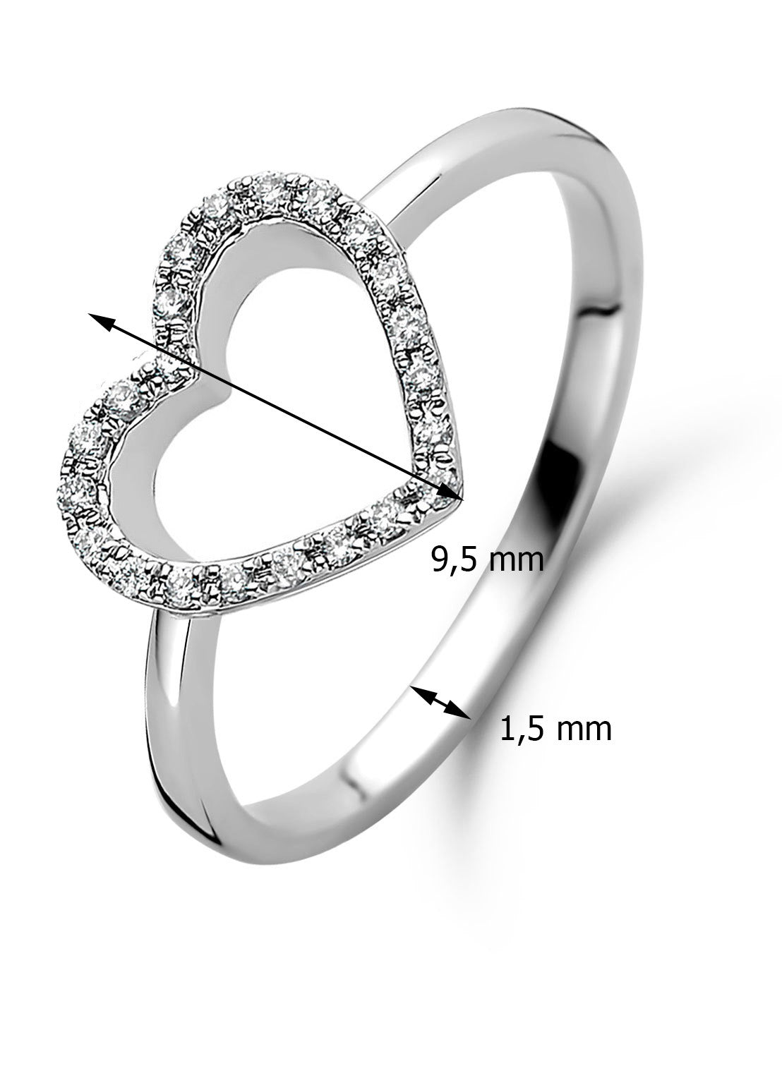 Witgouden ring, 0.08 ct diamant, Dreamer