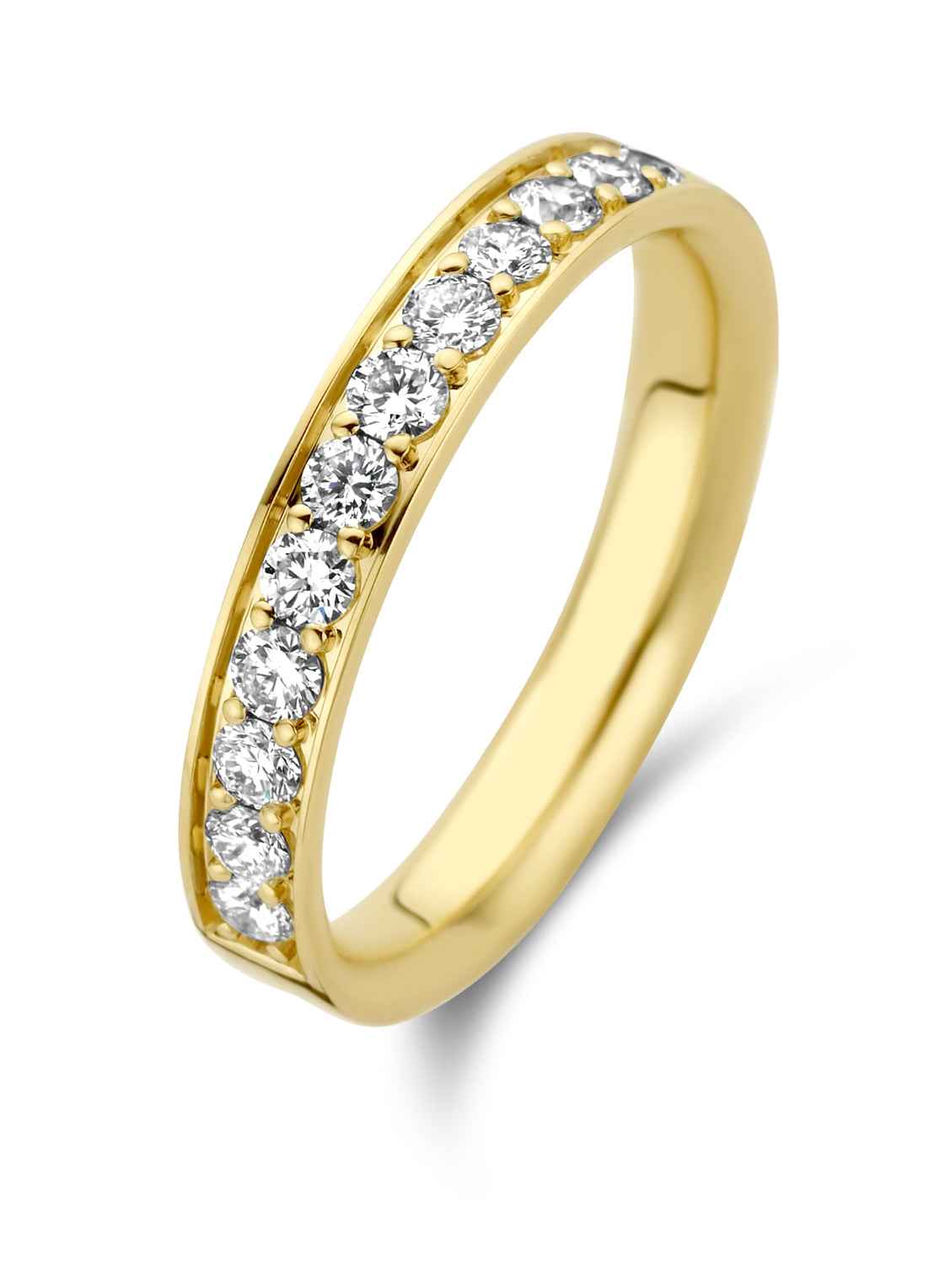 Yellow gold ring, 0.50 ct diamond, wedding