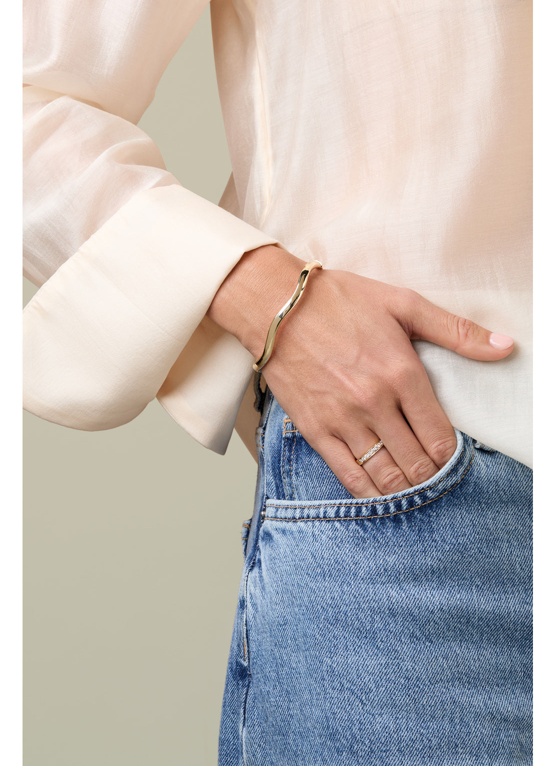 Yellow gold ring, 0.50 ct diamond, wedding