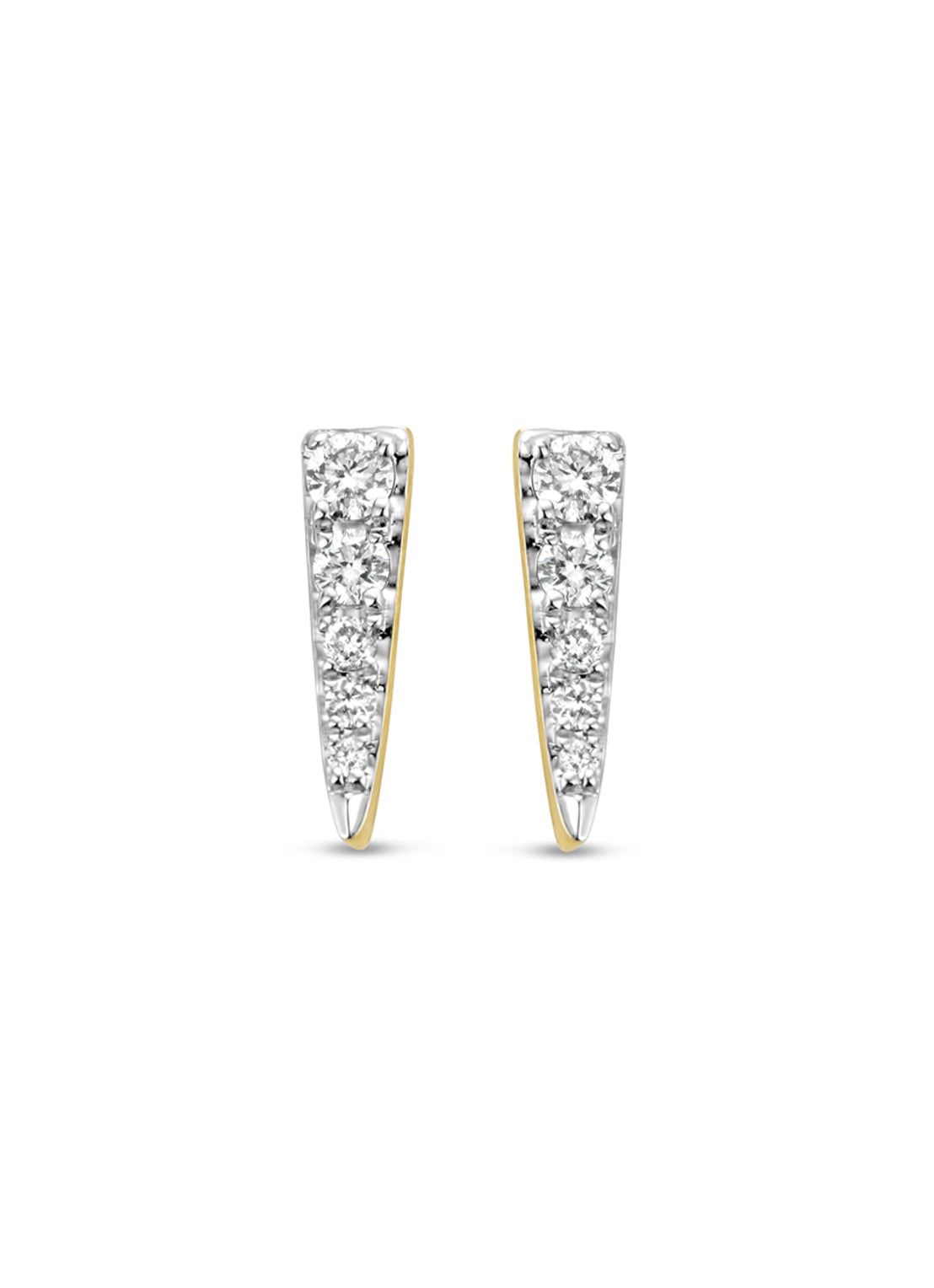 Gouden oorsieraden, 0.12 ct diamant, Cosmic