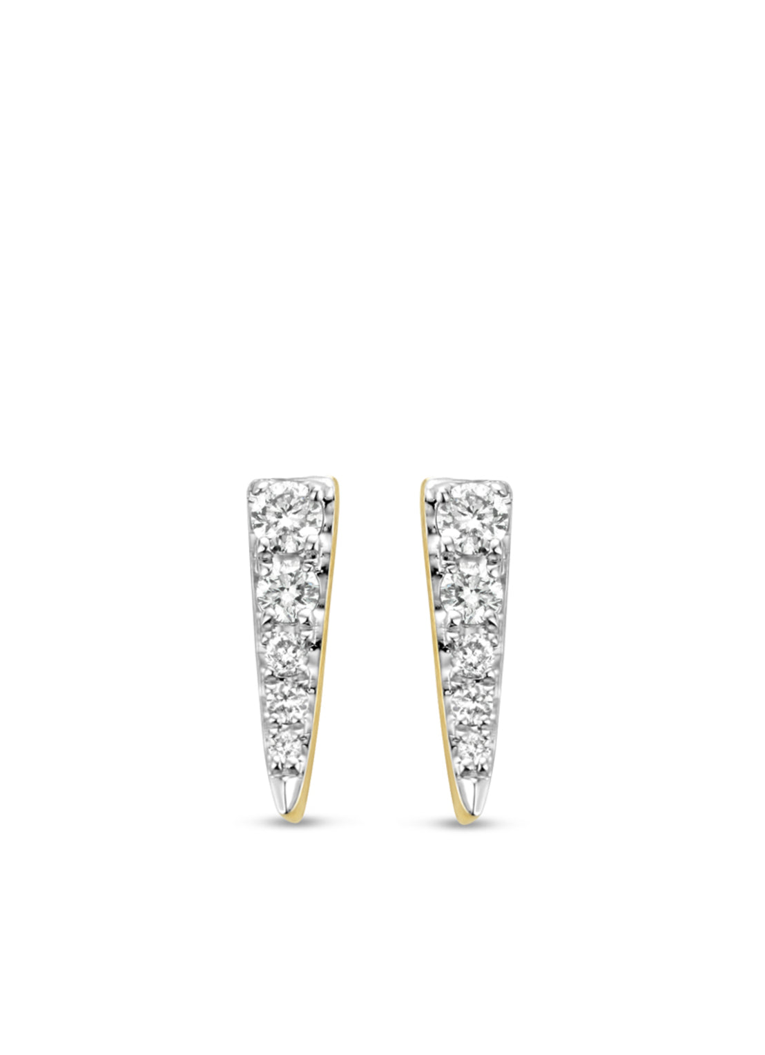 Gold ear jewelry, 0.12 CT Diamant, Cosmic