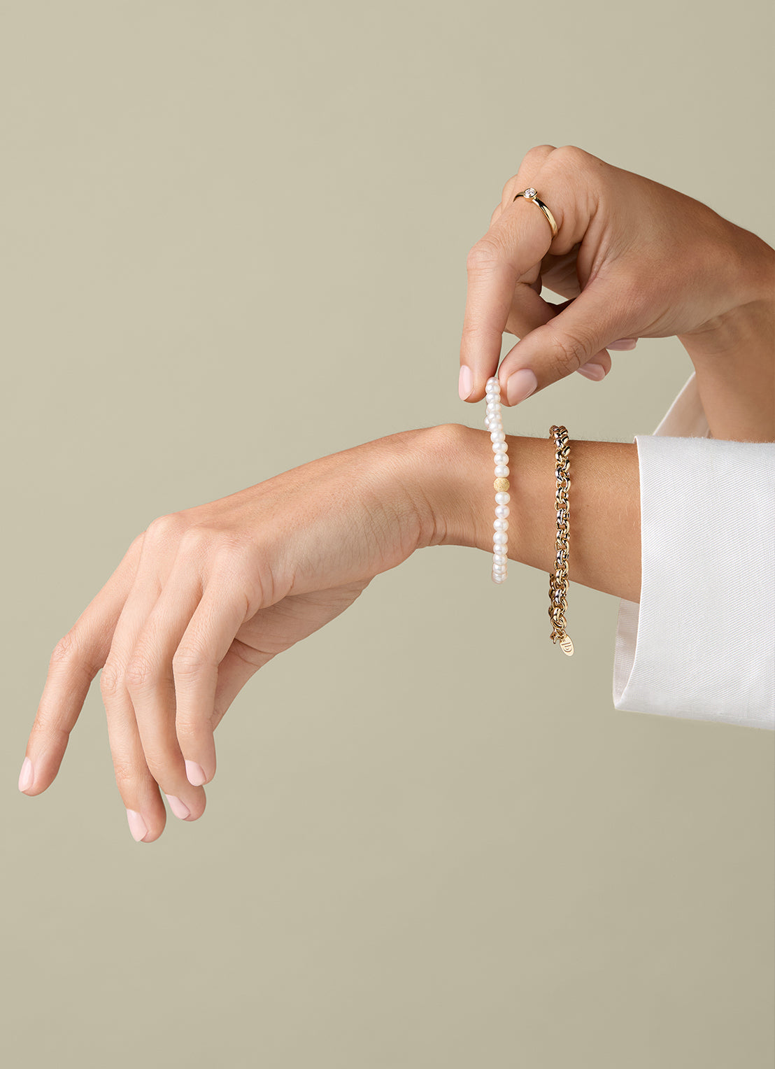 Yellow gold pearl bracelet Rivièra