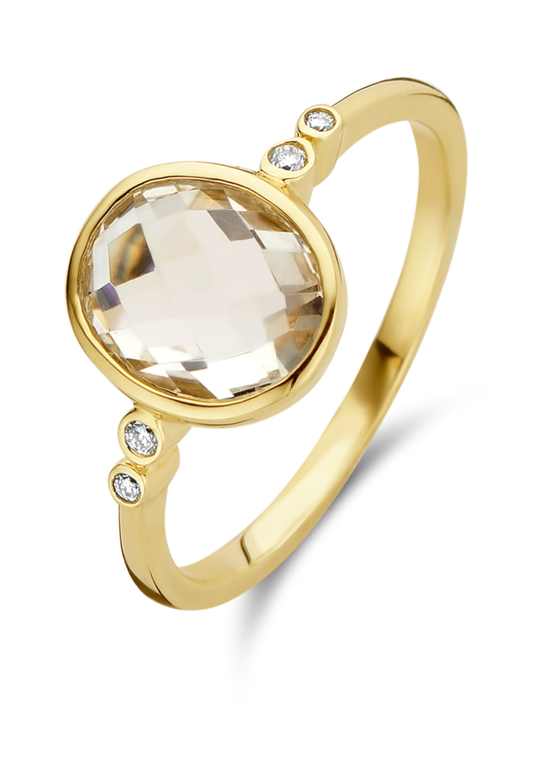 Geelgouden ring, 2.47 ct witte topaas, Philosophy