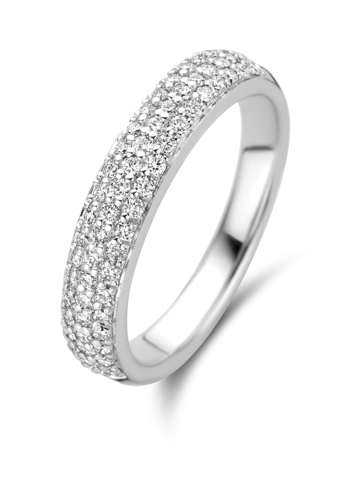 White gold ring, 0.45 ct diamond, Caviar