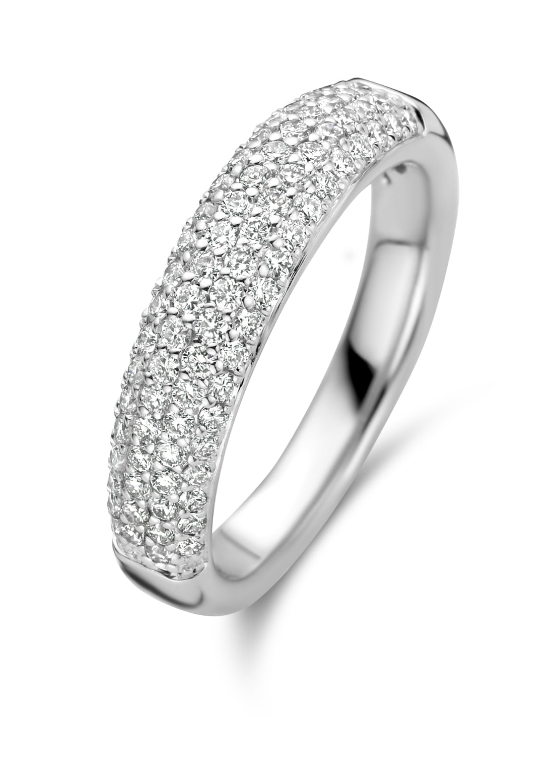 White gold ring, 0.59 ct diamond, Caviar