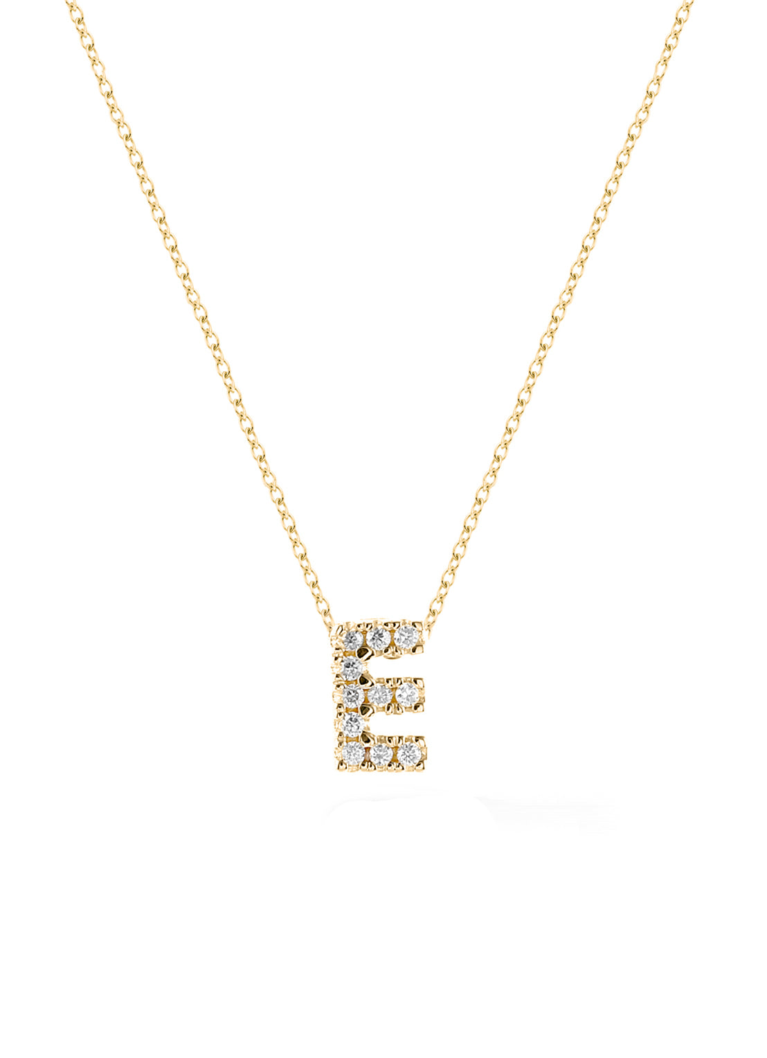 Yellow gold pendant, 0.02 ct diamond, alphabet