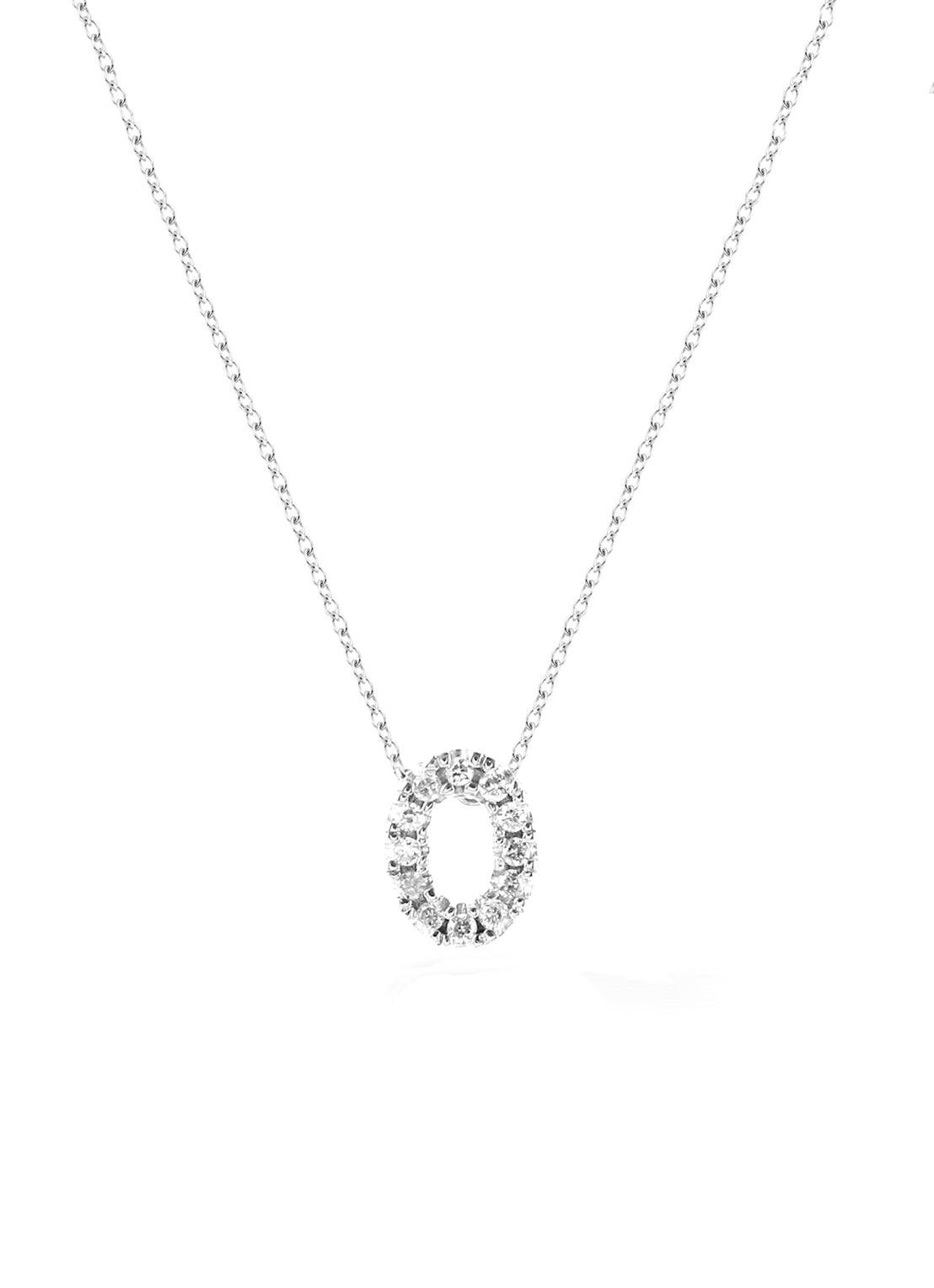 White gold pendant, 0.02 CT Diamant, Alphabet