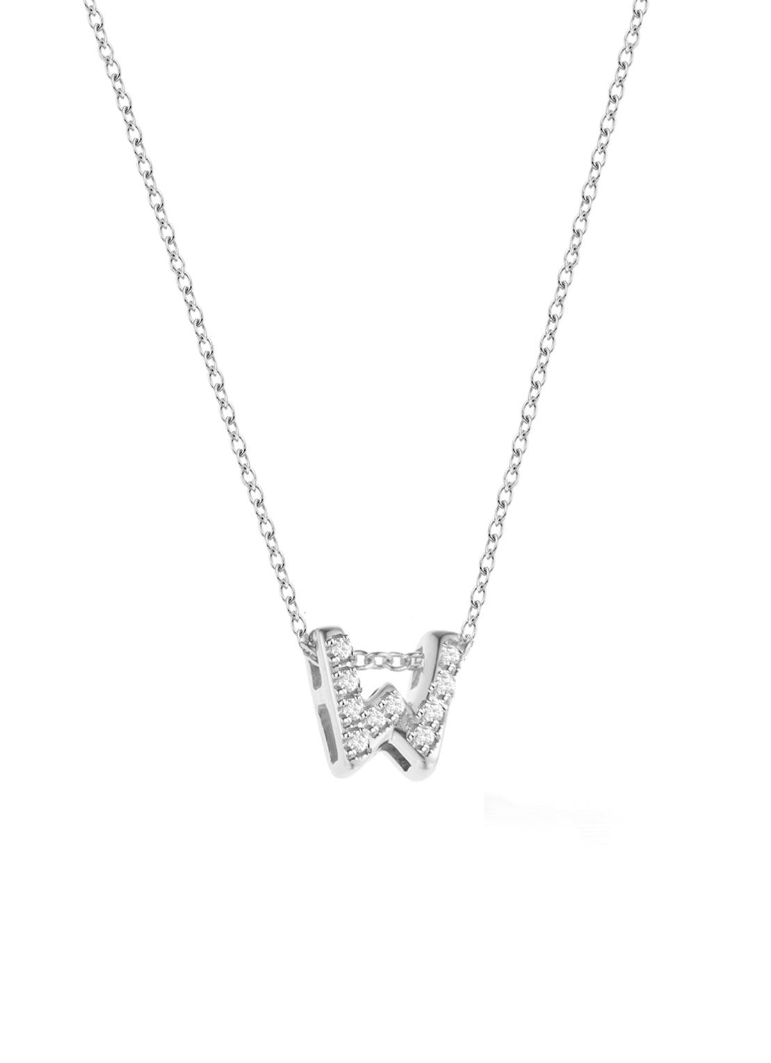 White gold pendant, 0.03 CT Diamant, Alphabet
