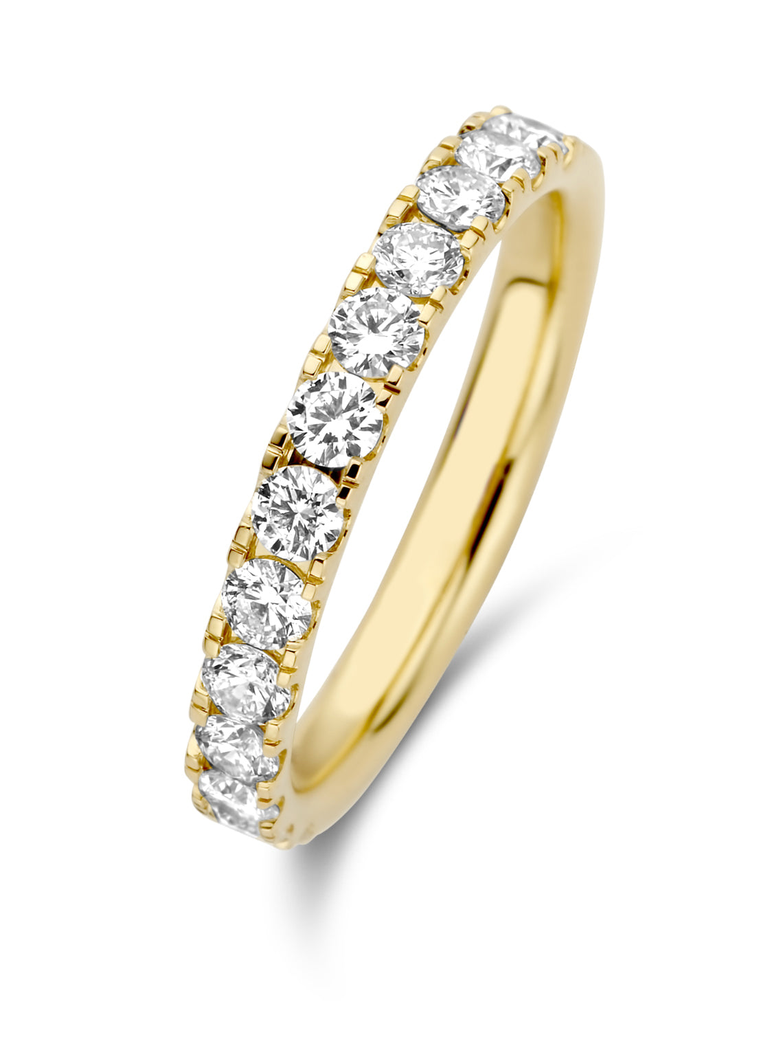 Yellow gold ring, 0.76 ct diamond, wedding
