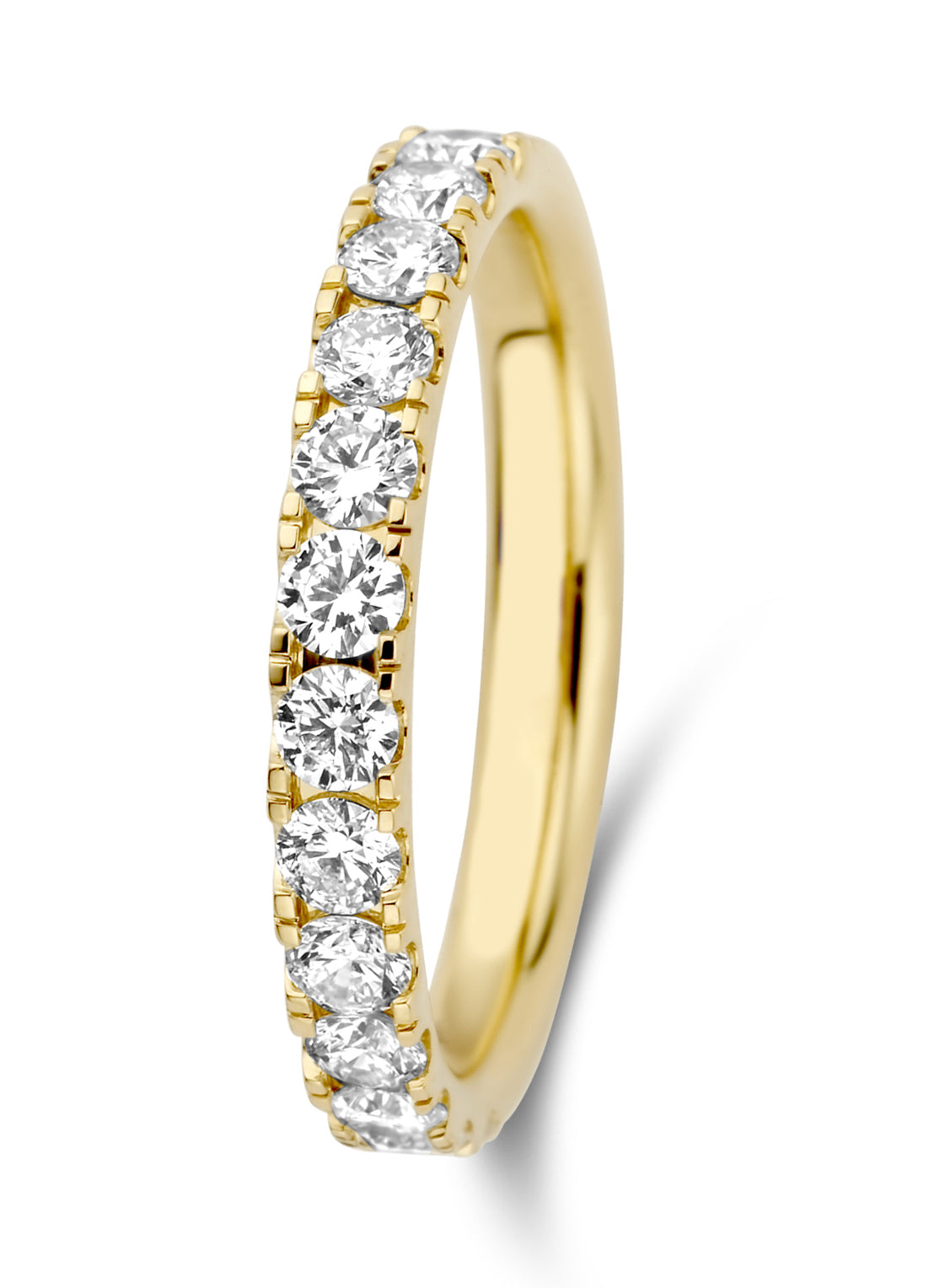 Yellow gold ring, 0.76 ct diamond, wedding