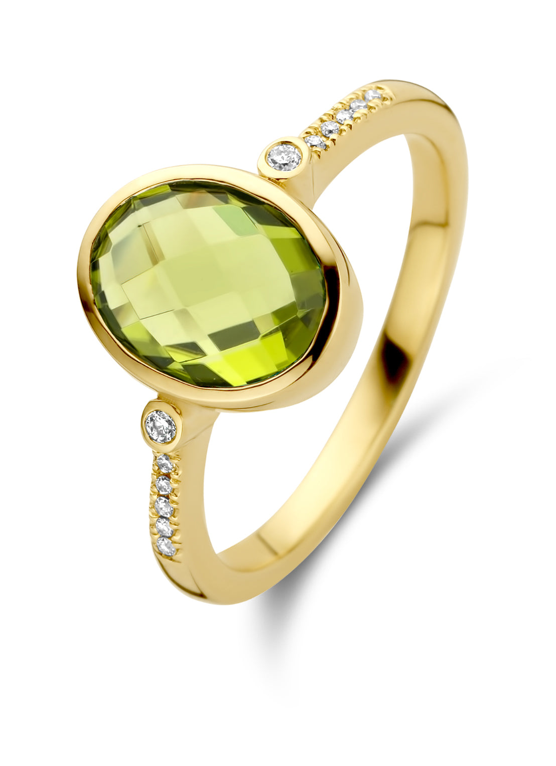 Geelgouden ring, 2.22 ct peridoot, Philosophy