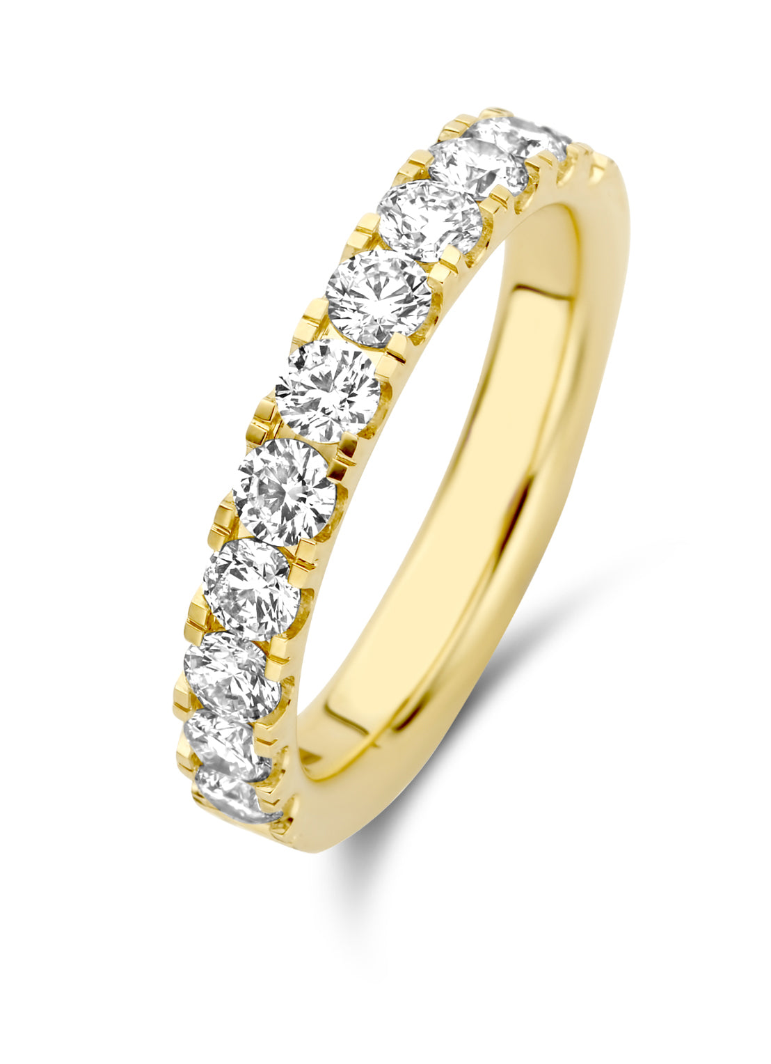 Yellow gold ring, 1.01 ct diamond, wedding