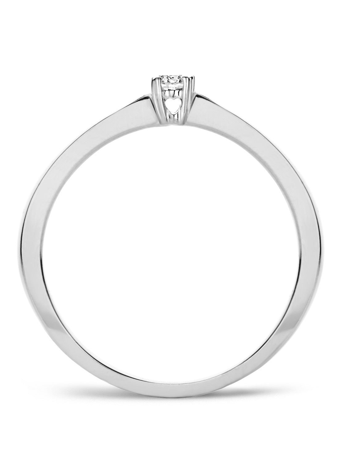 Witgouden ring, 0.05 ct diamant, Starlight