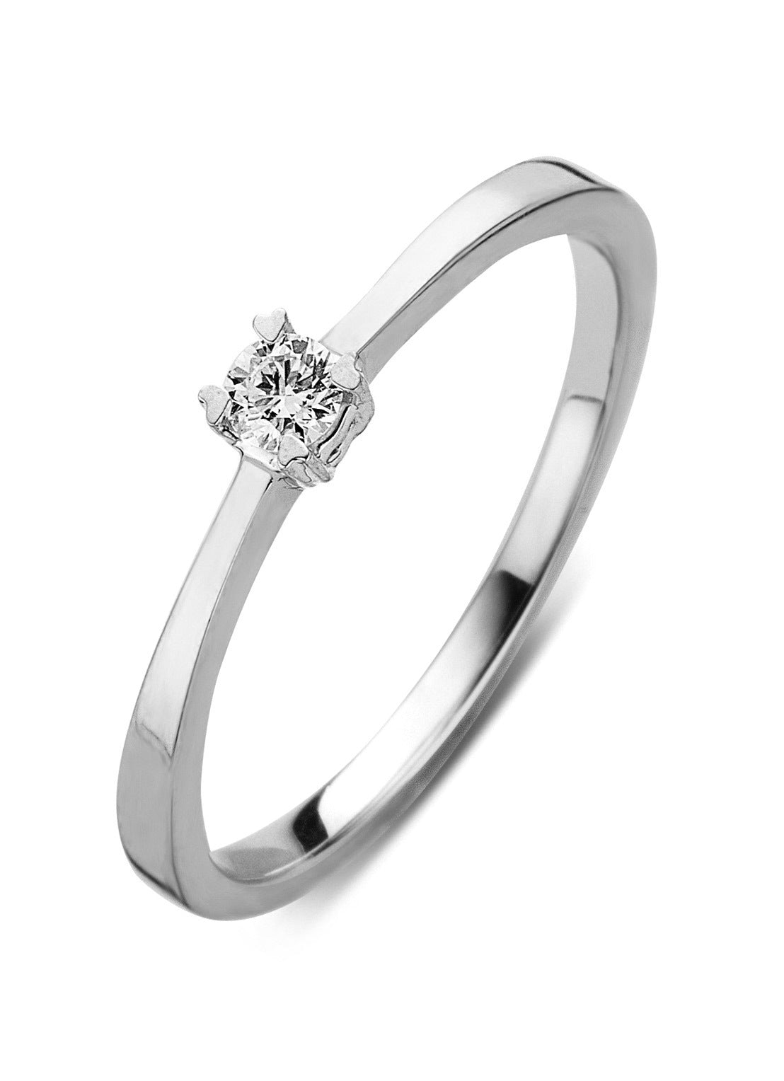 White gold ring, 0.15 CT Diamant, Starlight