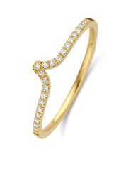 Yellow gold ring, 0.08 CT Diamant, Cosmic