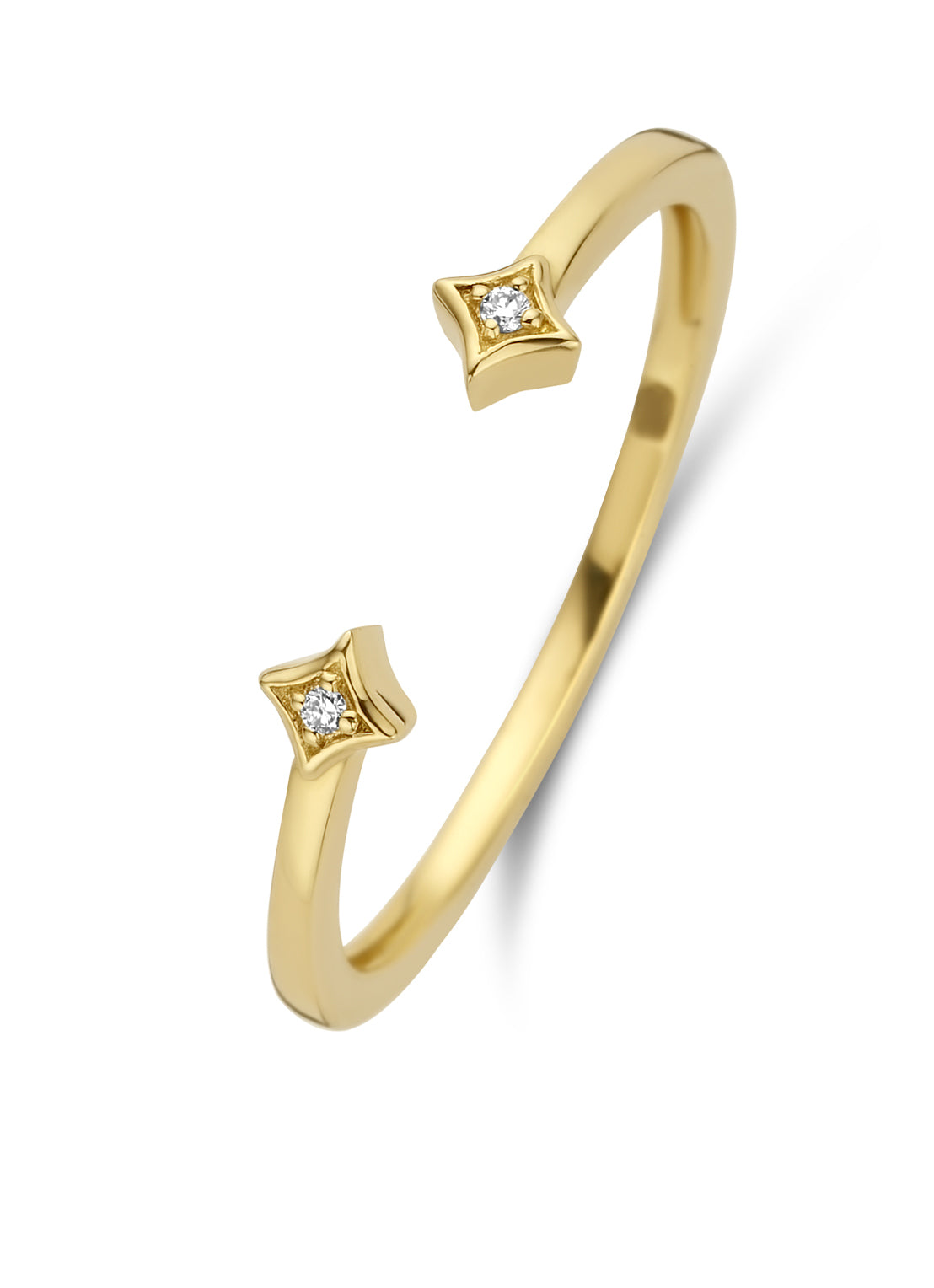 Yellow gold ring, 0.01 ct diamond, Cosmic