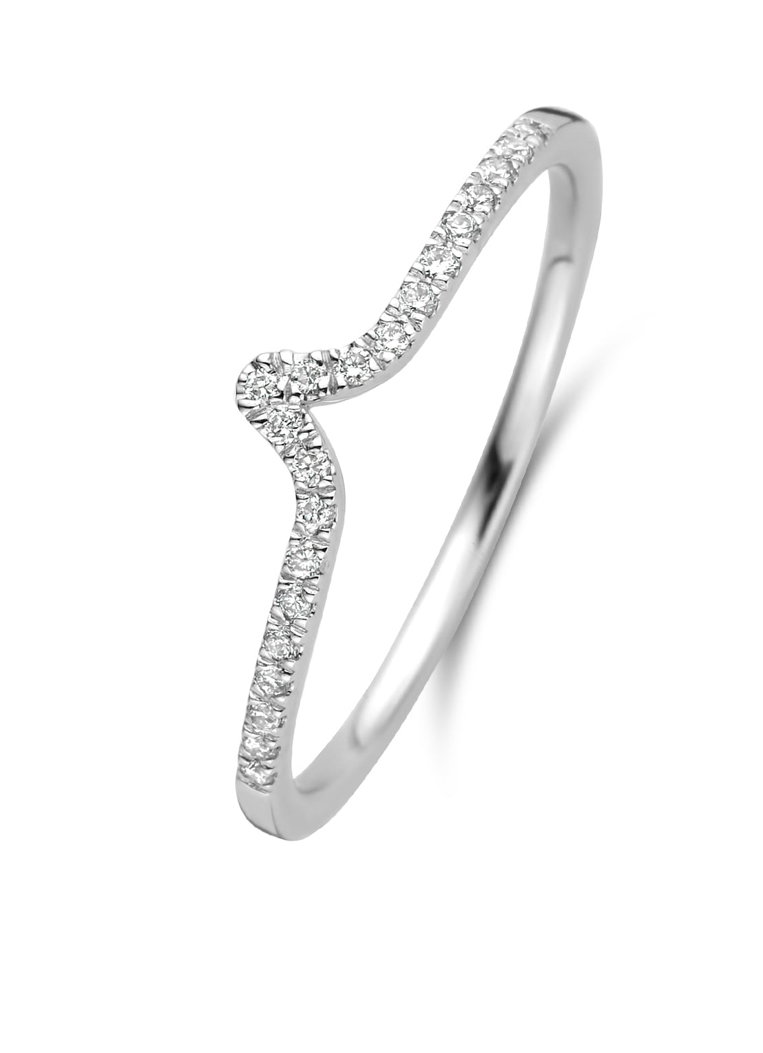 White gold ring, 0.08 ct diamond, Cosmic