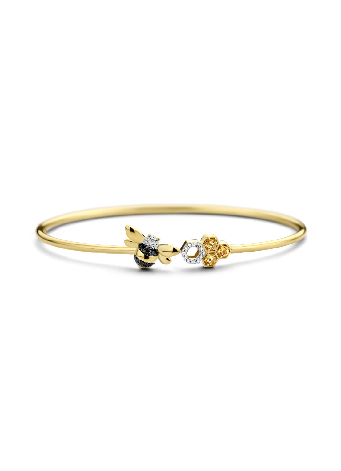 Geelgouden armband, 0.18 ct citrien, Queen Bee