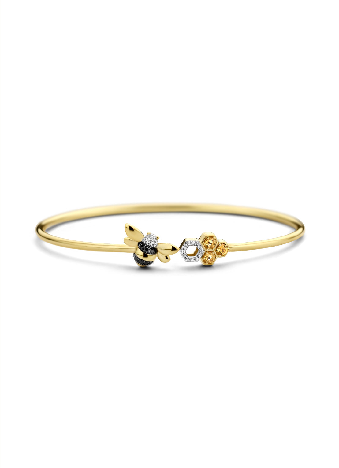 Yellow gold bracelet, 0.18 CT Citrien, Queen Bee