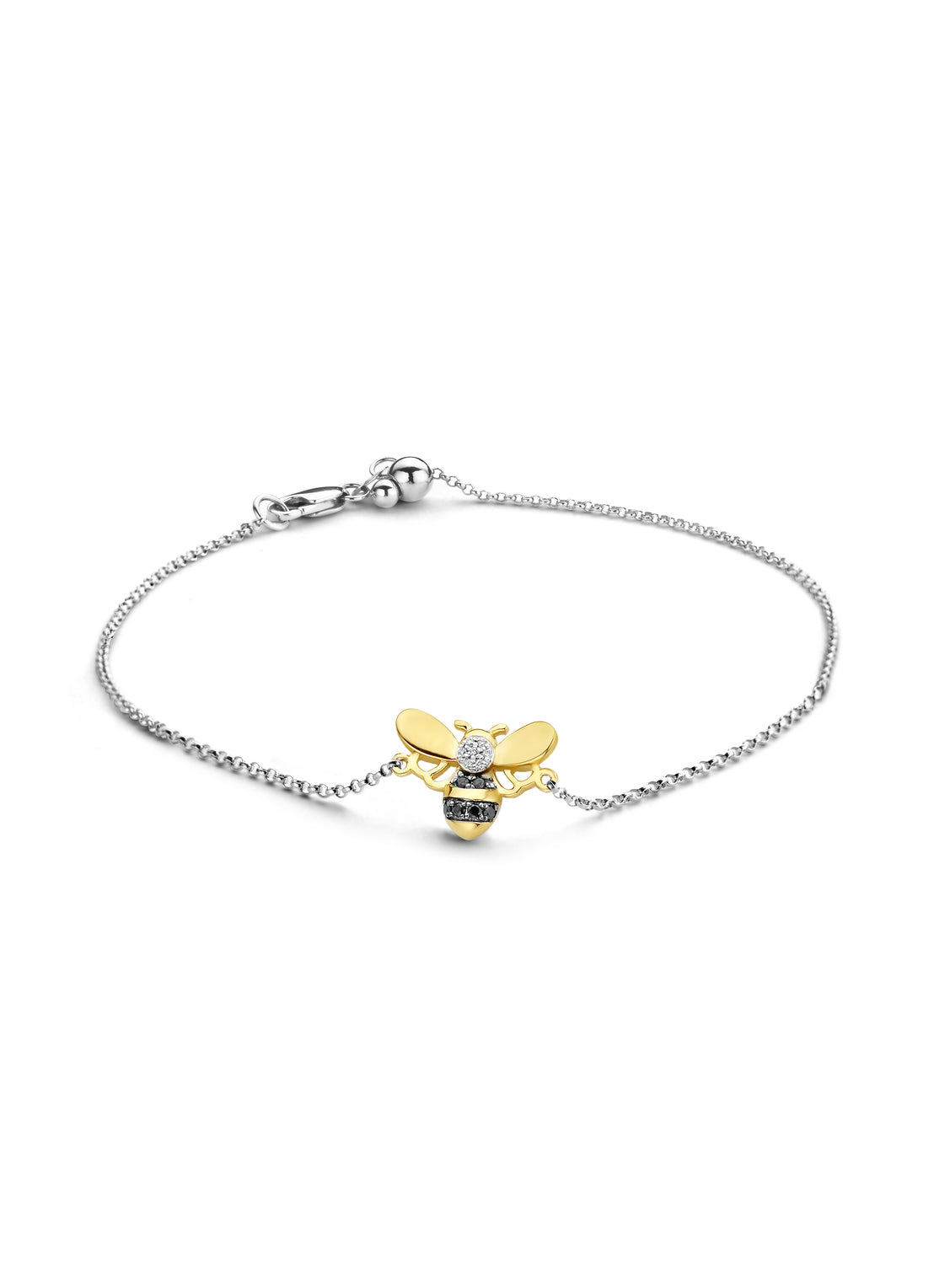 Gouden armband, 0.05 ct diamant, Queen Bee