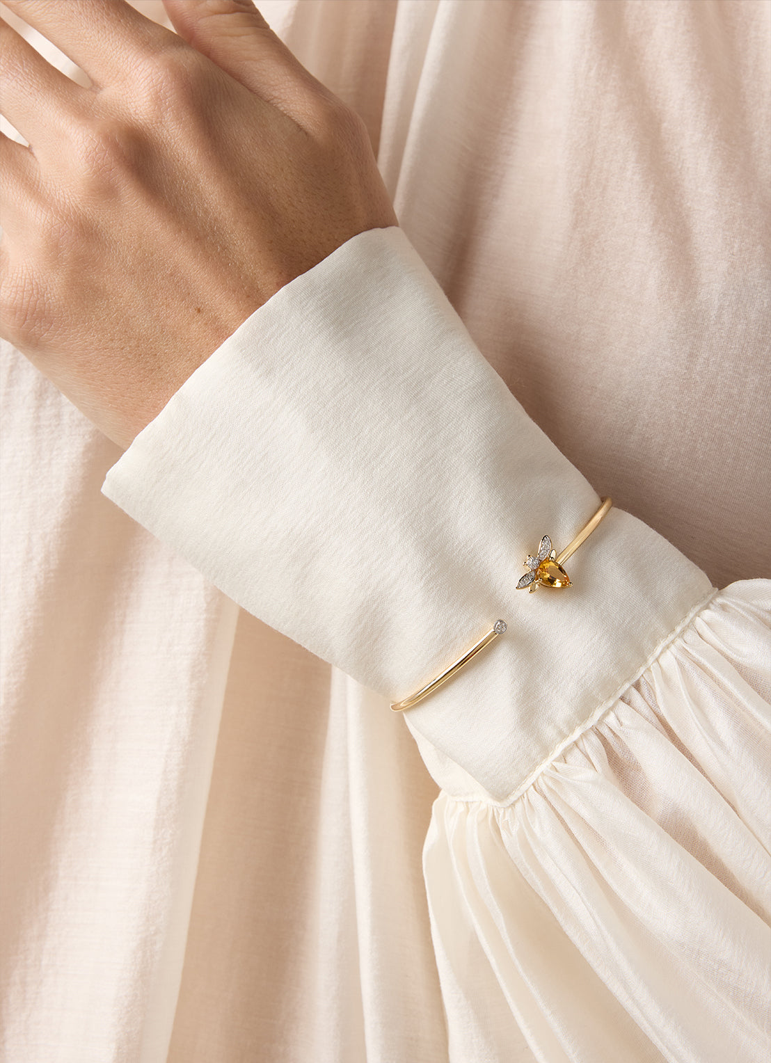 Geelgouden armband, 0.71 ct citrien, Queen Bee