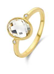 Geelgouden ring, 2.39 ct witte topaas, Philosophy