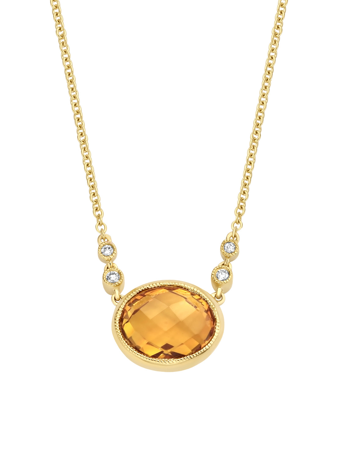 Geelgouden collier, 1.85 ct oranje citrien, Philosophy