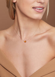 Yellow gold necklace, 1.85 ct orange citrine, philosophy