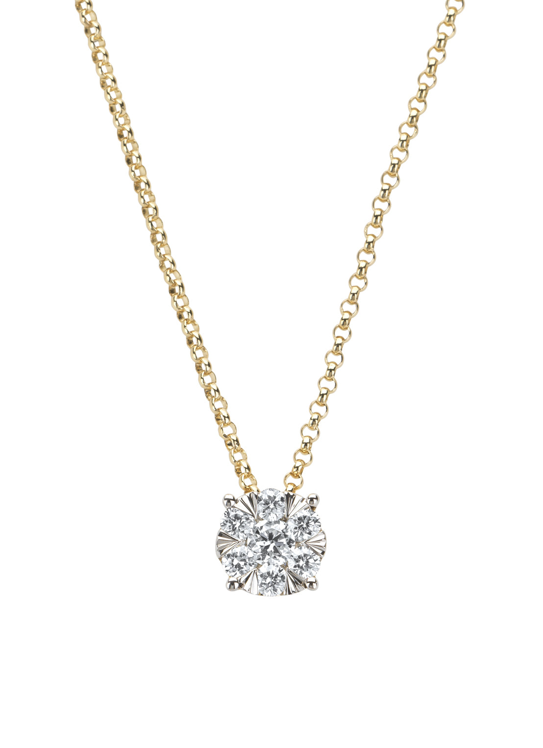 Golden necklace, 0.24 ct diamond, Enchanted
