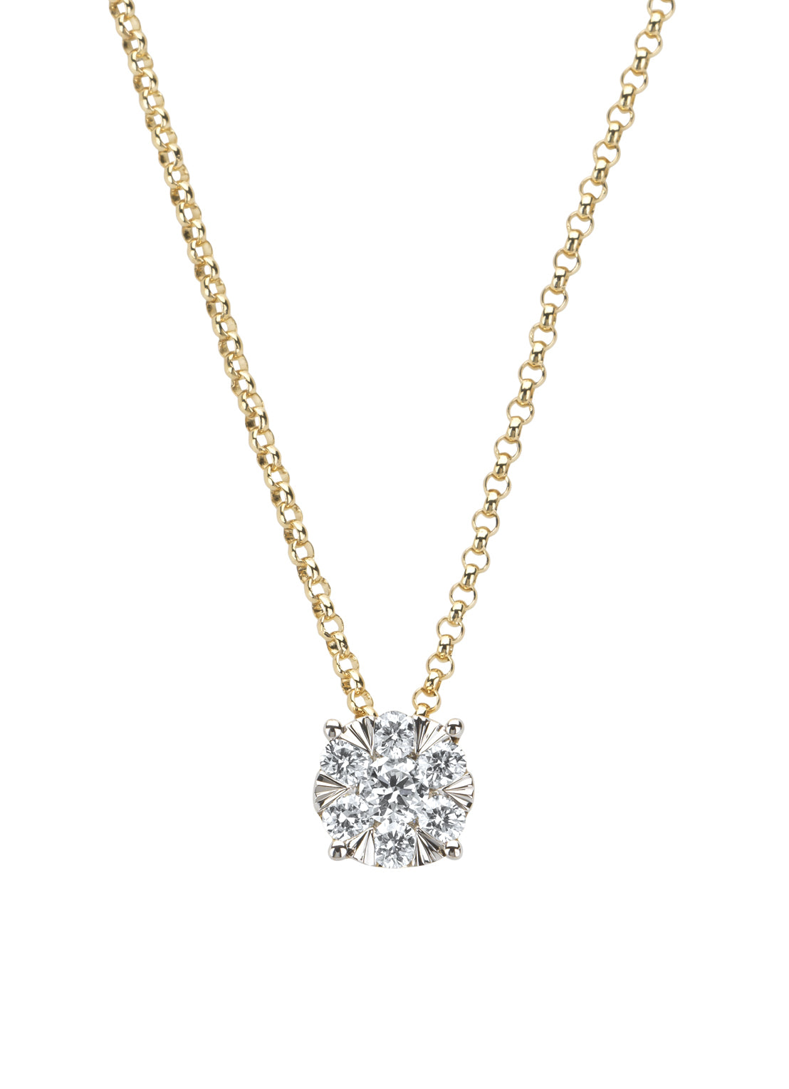 Golden pendant with necklace, 0.24 CT Diamond, Enchanted